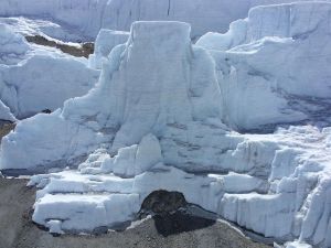 Large blocks of ice on Kilimanjaro