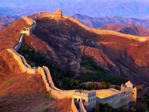 Mountains and the Great Wall of China