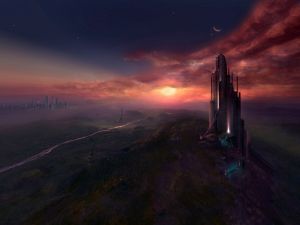 Landscape in a fantasy world