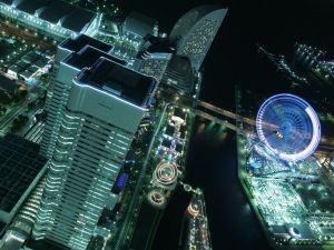 Ferris wheel at night city