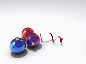 Three small Christmas balls