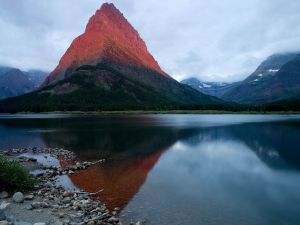 Reflex of mountain in the water