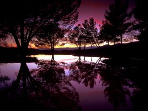 Castaic Lake at sunset, Santa Clarita, California