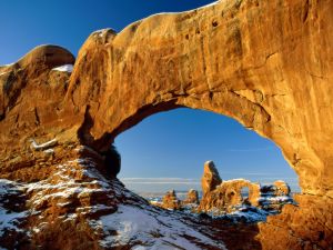 Snow in Arches National Park, Utah