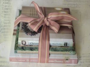 Books tied up with a ribbon