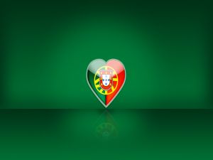 Flag of Portugal on a heart