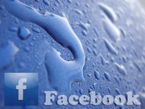 Facebook with water drops