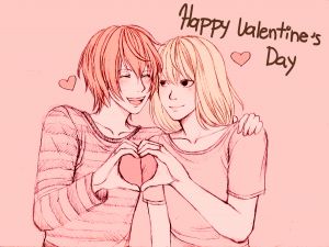 Couple celebrating Valentines Day