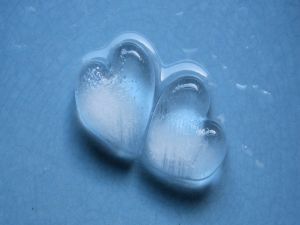 Two ice hearts