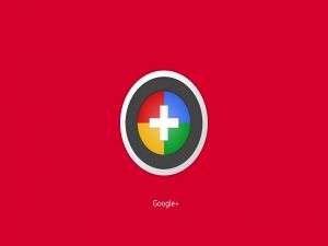 Google Plus on red background
