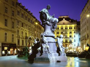 The fountain Donnerbrunnen in Vienna