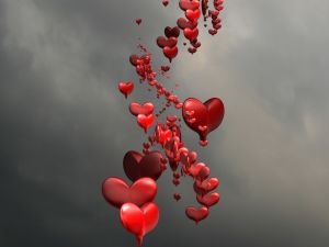 A row of hearts