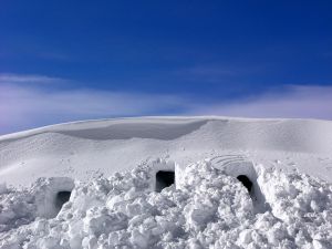 Caves in the snow