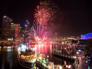 Fireworks on the port